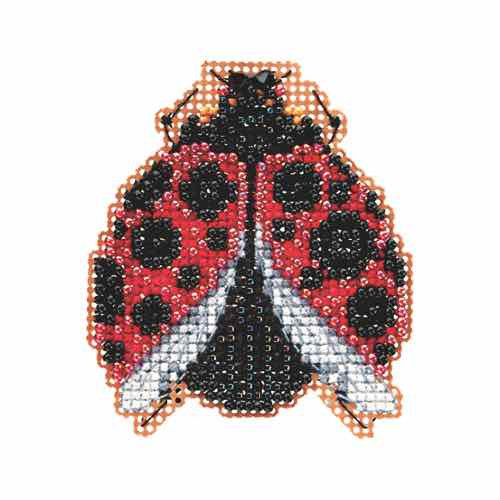 Ladybug Egg Bead Cross Stitch Kit Mill Hill 2016 Spring Bouquet