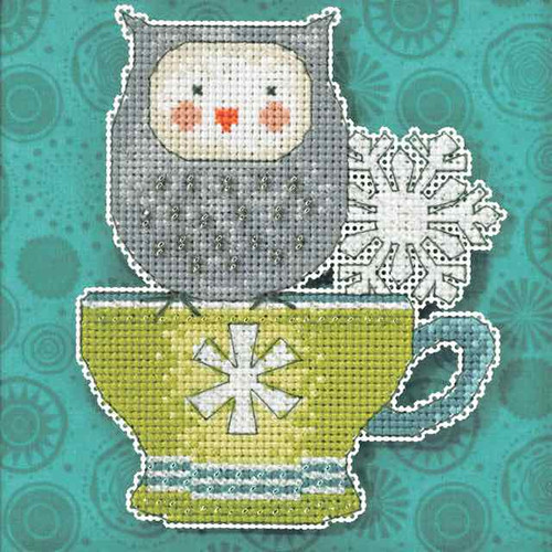 Warm & Wise Owl Beaded Cross Stitch Kit 2015 Debbie Mumm Winter Cheer