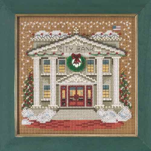 City Bank Beaded Cross Stitch Kit Mill Hill 2015 Buttons & Beads Winter MH145302