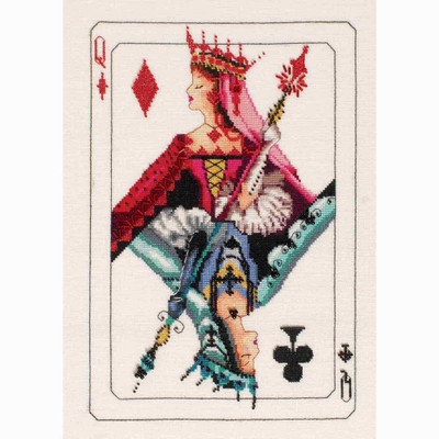 Royal Games II Queen of Diamonds Kit Cross Stitch Chart Beads