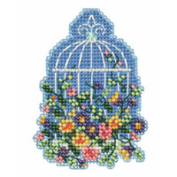 Floral Birdcage Counted Cross Stitch Kit Mill Hill 2024 Spring Bouquet MH182416