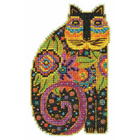 Blossoming Feline Cross Stitch Kit Mill Hill 2024 Laurel Burch LB202414