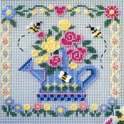 Watering Can Cross Stitch Kit Mill Hill 2006 Buttons & Beads Spring