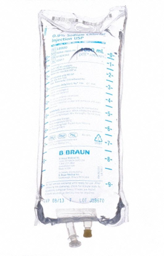 Sodium Chloride, Preservative-free, 0.9% IV Solution, 1000 ml, PVC