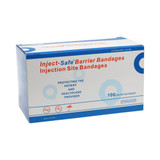Inject-Safe Barrier Bandages, Barrier Bandages, 1-3/8 Inch Diameter Film/Foam, Round, White, Sterile, Box/100, Case/20 boxes