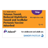Adacel® Tdap Vaccine, Tetanus Toxoid 5 Lf, Reduced Diphtheria Toxoid 2 Lf, Acellular Pertussis 2.5 mcg, Preservative-Free, Single-Dose Vial, 0.5 mL Injection, Box/10
