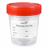 Specimen Collection Urine Cup with Red Screw Cap, Case of 250 , 120ml, Case/250