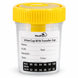 Urine Cup with Transfer Cap and Temperature Strips, 120ml, Case/250