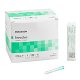 McKesson Hypodermic Needle, 21G x 1 in, Thin Wall, Without Safety, Box/100, Case/4 Boxes