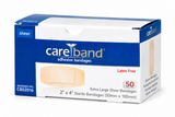 Careband Adhesive Strip, 2 x 4 in, Plastic, Sheer, Sterile, Box/50, Case/12 Boxes