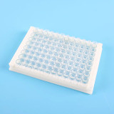 96 Well ELISA Plate, 8-Well, Detachable, High Binding, White Frame & CLear Well, Flat Bottom Wells, High Binding, 10 plates/bag, 200 plates/case