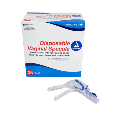 Vaginal Specula Disposable w/ Light Option, Light Source Adaptable, Box/25, Case/4 Boxes