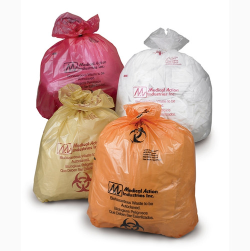 Autoclave Biohazard Waste Bag w/ Biohazard Symbol, Red, 25 x 35 Inch, 13-16 Capacity, Case/200