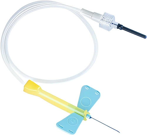 Safety Small Vein Infusion Set, 3/4 Inch Needle Length Safety Needle 12 Inch Tubing, Case/500