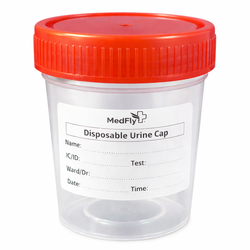 Specimen Collection Urine Cup with Red Screw Cap, Case of 250 , 120ml, Case/250