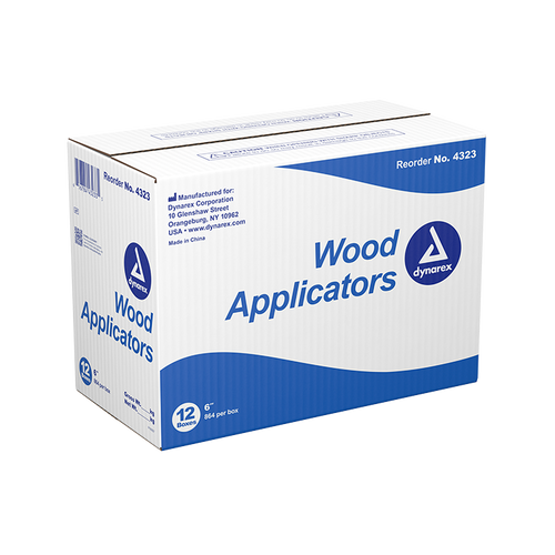 Dynarex Wood Applicator, 6", Box/72, Case/12 Boxes