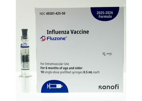 Fluzone® Trivalent 2025 - 2026 Influenza Virus Vaccine, Trivalent Inactivated, TIV MDV, 45 mcg/0.5ml Injection, 10 Single-Dose Prefilled Syringes