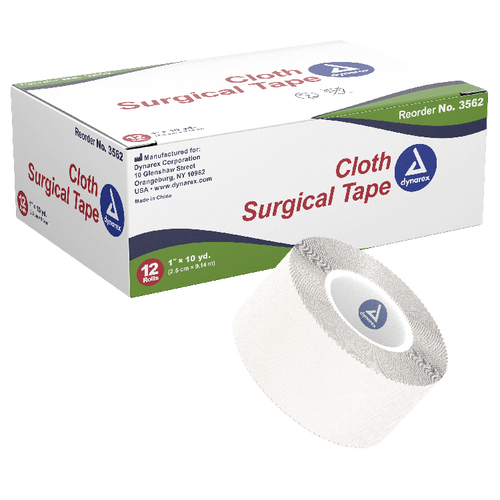 Cloth Surgical Tape, 1 in x 10 yd, Box/12, Case/12