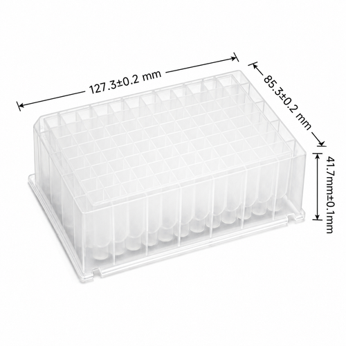 96-Well Deep Well Plate, 2.2 mL, V-Bottom, Square Well, Sterile, Pack/16, Case/4 Packs