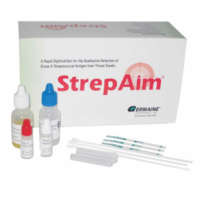 StrepAim® Strep A Test, Dipstick, CLIA Waived, Box/25