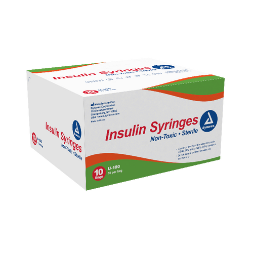 Insulin Syringe & Needle, 30G x ½", 1cc, Non-Toxic, Box/100, Case/5 Boxes