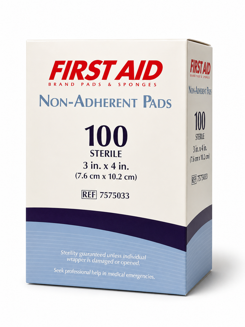 DUKAL NutraMax Non-Adherent Sterile Pads, 3 x 4 in, Box/100, Case/12 Boxes