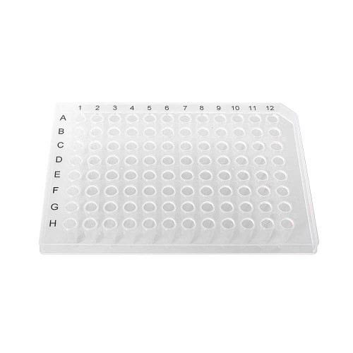 96-Well PCR Plate, 0.2ml, Standard, Half-Skirt, Sterilized, ABI and Biorad, Clear, Case/10 Packs