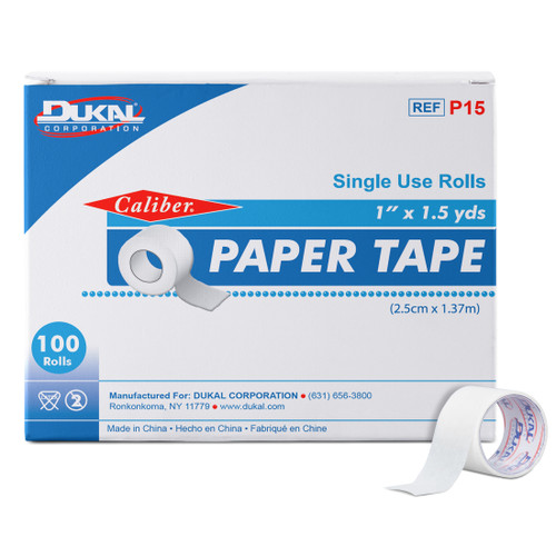 Paper Tape, 1" x 1½ yds, Non-Sterile, Box/100