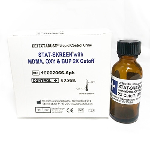 Detectabuse® Stat-Skreen® OXY & BUPRENORPHINE w/ MDMA, DOA Multiple Analytes, Positive Level 6 X 20 mL