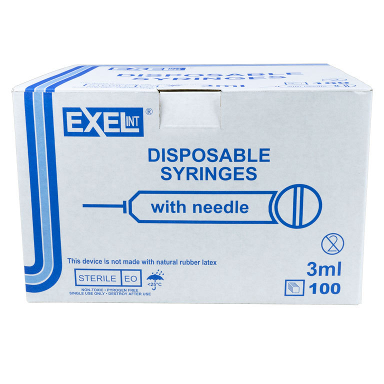 Syringe & Needle, 3mL, Luer Lock, 27G X 1 1/4, Hypodermic, Box