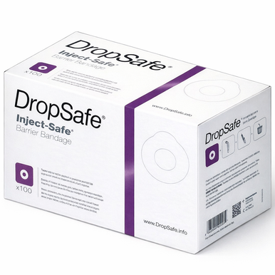 DropSafe® Inject-Safe Barrier Bandage Film, White, Sterile, 1-3/8