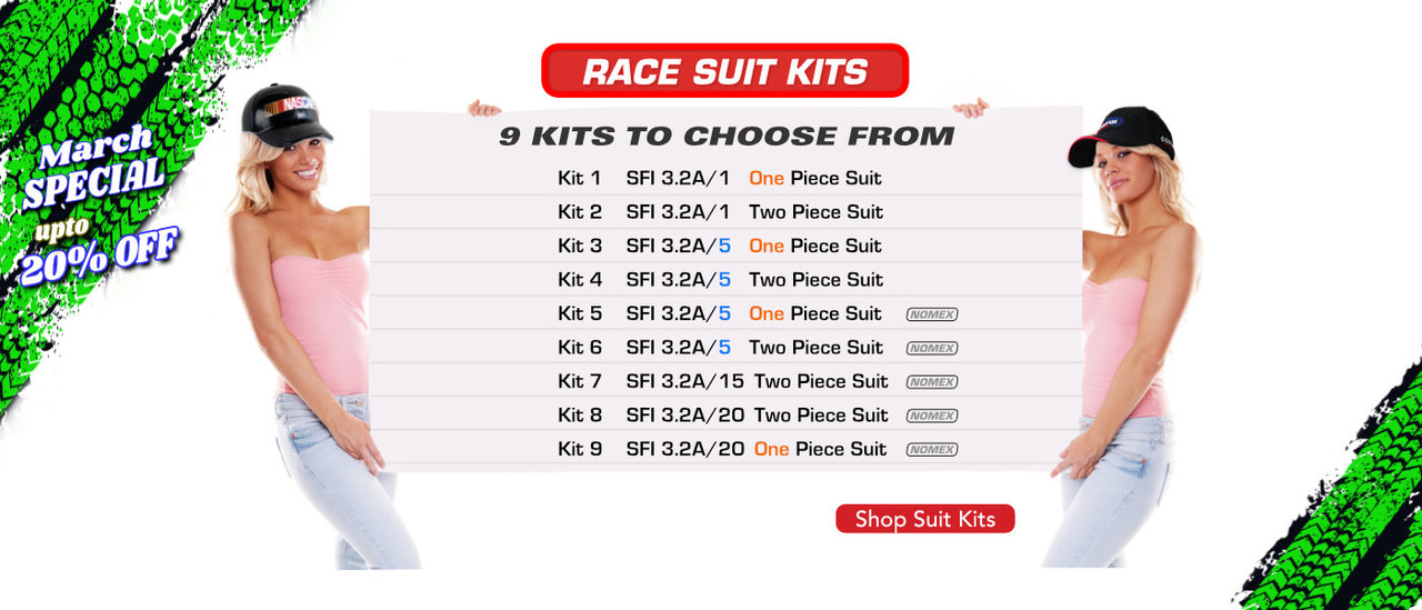 Race Suit packages, kits, sets, and combos