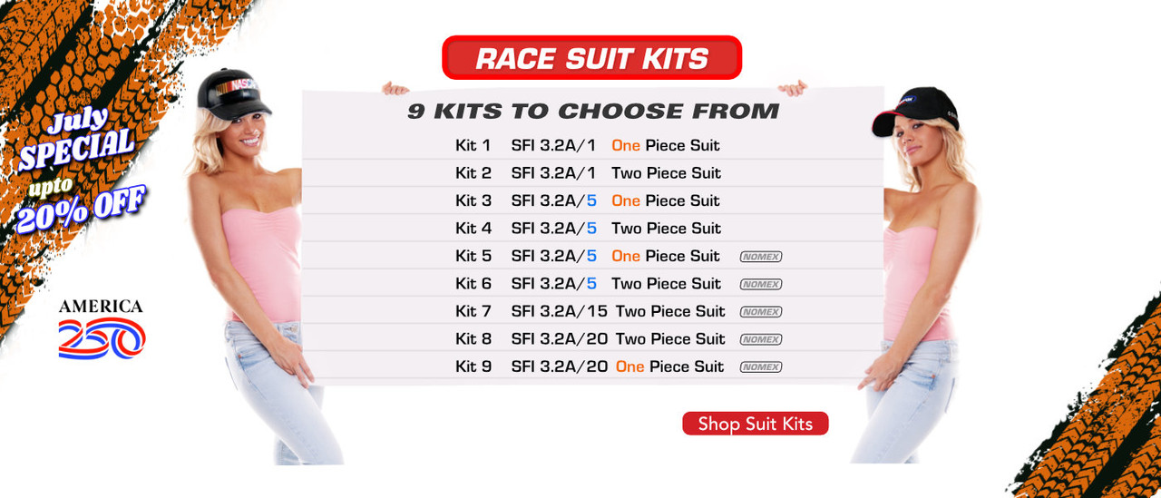 Race Suit packages, kits, sets, and combos