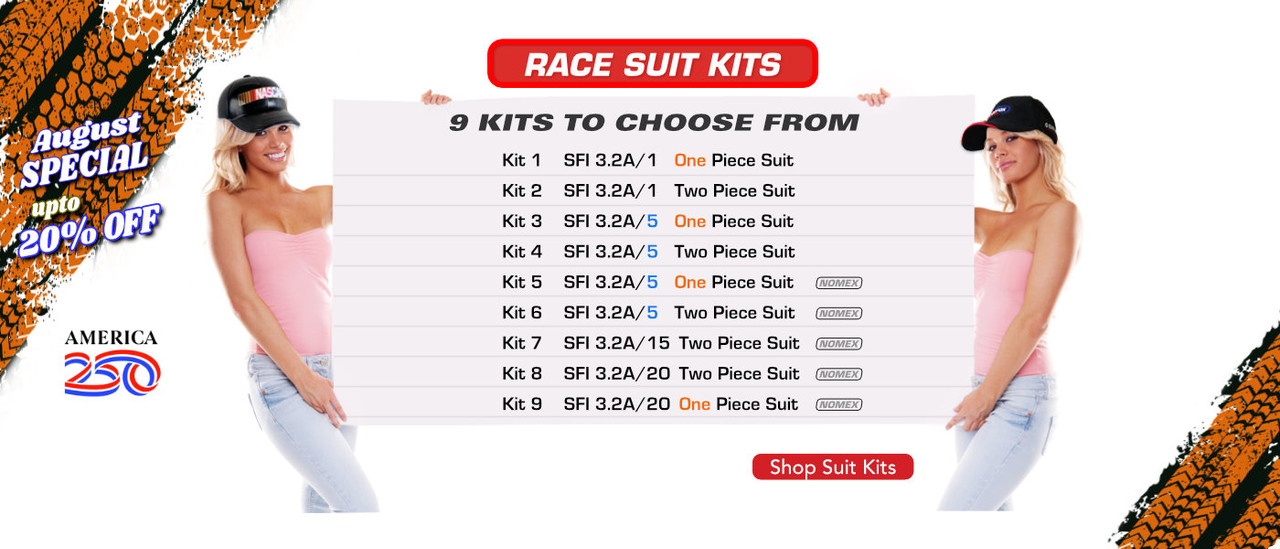 Race Suit packages, kits, sets, and combos