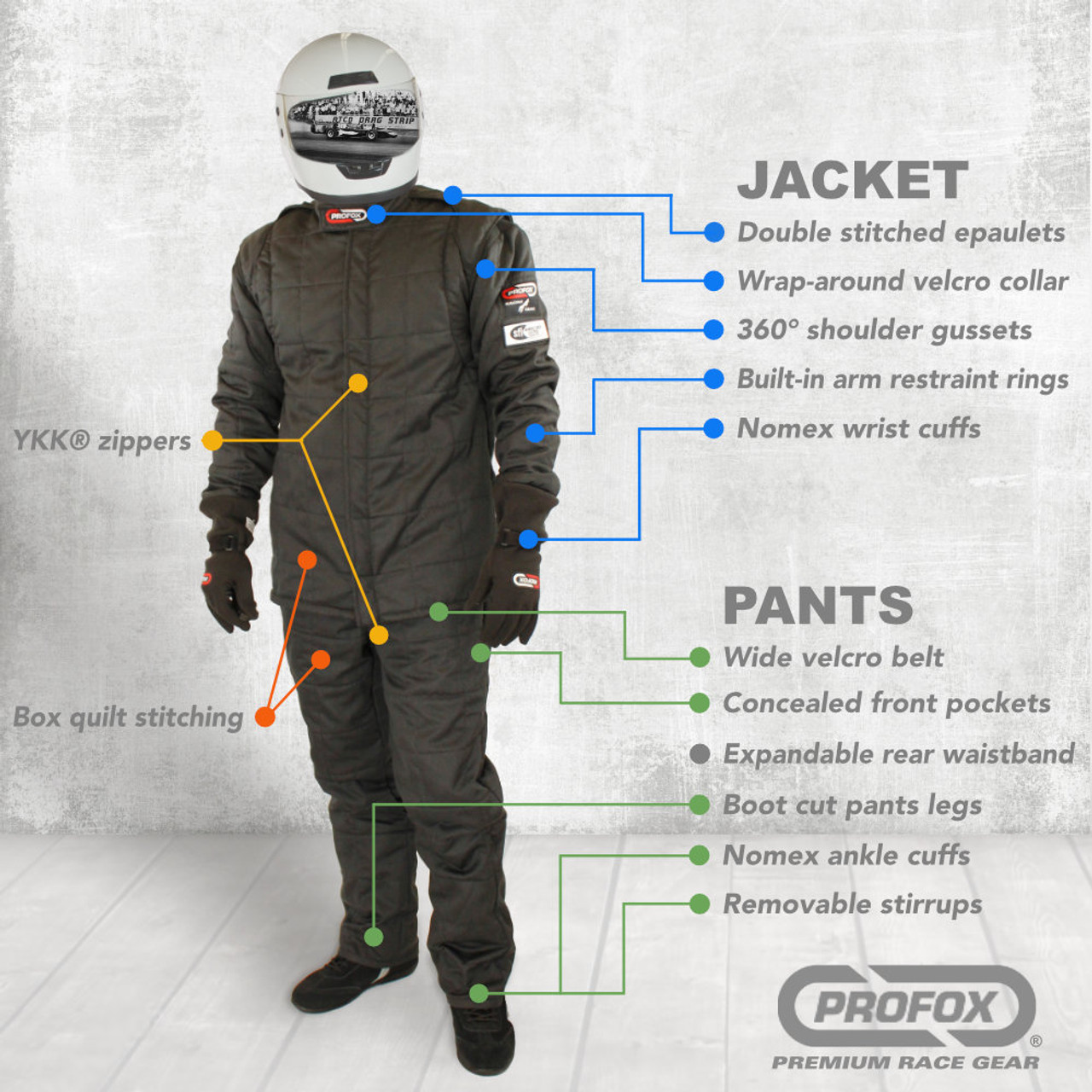 PROFOX-20nx™ SFI-20 Nomex Drag Racing Pants - PROFOX RACING