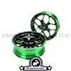 Kuni Phat Star Wheel Set Black / Green (12x2.5 + 12x4) for Kawasaki Z125 (4T)