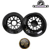 Wheel Set Oldschool Gloss Black (12x8 & 12x4) With Hub Cap