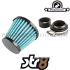 Air Filter Power Straight Carbon/Blue (35mm)