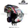 Helmet MT Atom 2 SV Flip-Up Helmet White/Blue/Red Matt