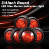 Indicator Round led Rear Side - Bullet Marker - Amber Red (x2)