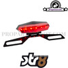 Tail Light LED Hexagonal Red with License Plate Holder