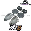 Tail Light & Indicator Set Lens STR8 Black (Model SR50 Minarelli)