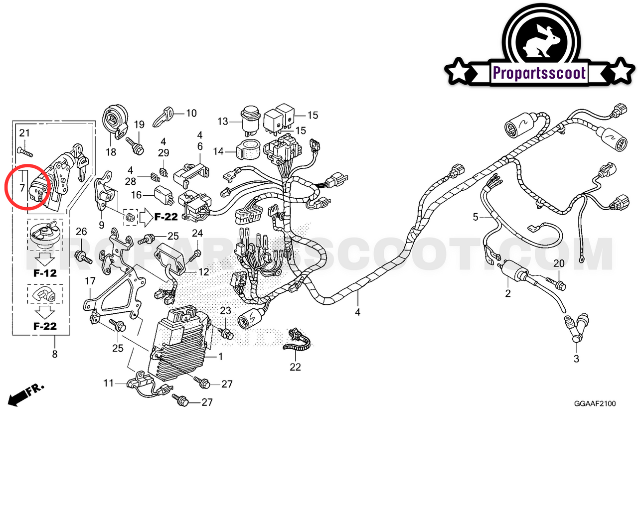 Ignition Switch Original for Honda Ruckus
