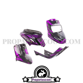 Black Fairing Kit with Most Purple Decal Kit for Yamaha Booster after 2004+