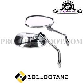 Mirror Set M8 Thread Chromed Oval Shape