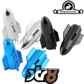 Valve Caps STR8 Rocket (Chrome Or Black Or Blue)