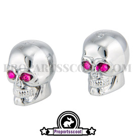 Valve Caps Skull - Chrome