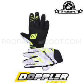 MX Gloves Doppler White / Neon Yellow