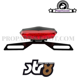 Tail Light LED Hexagonal Red with License Plate Holder