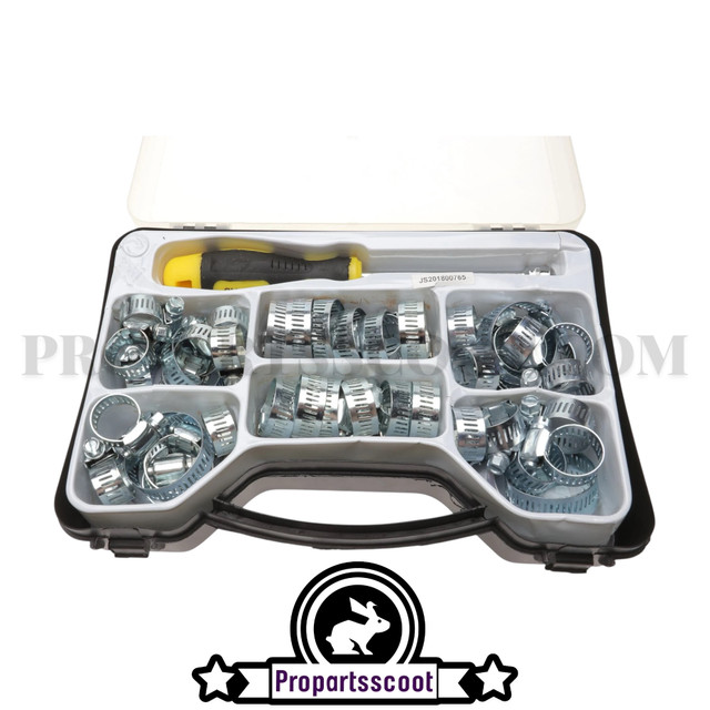 Hose Clamp Assortment with Screwdriver (50 Pcs)